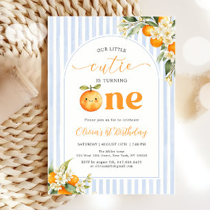 Orange Citrus Little Cutie Birthday Invitation
