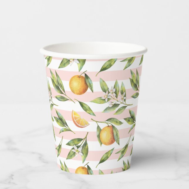 Orange Citrus Little Cutie Birthday Paper Cup (Front)