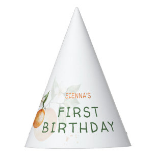 Orange Citrus Little Cutie Birthday Party Hat