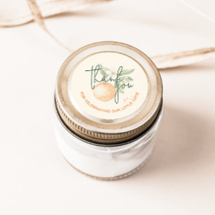 Orange Citrus Little Cutie Thank You Favour Classic Round Sticker