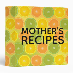 Orange Citrus Mother's Recipe Binder book custom