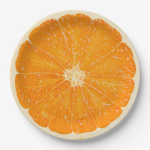 Orange citrus paper plate