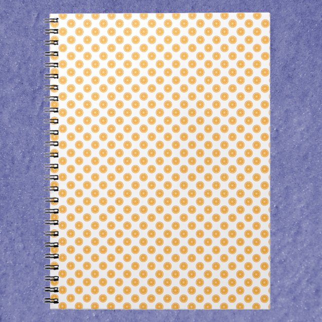 Orange Citrus Pattern Notebook (A notebook with a pattern of orange slices.)