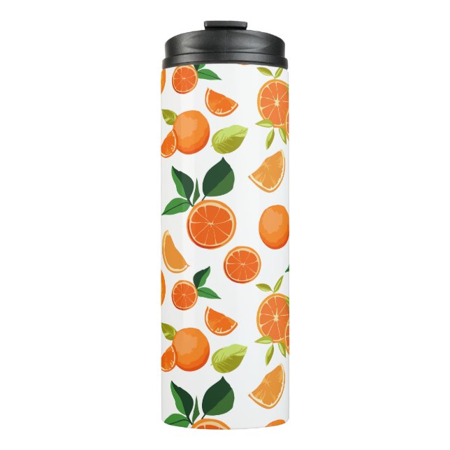 Orange Citrus Pattern Travel Mug | Fresh Fruit Tum (Front)
