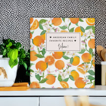 Orange Citrus Pattern Watercolor Favourite Recipes