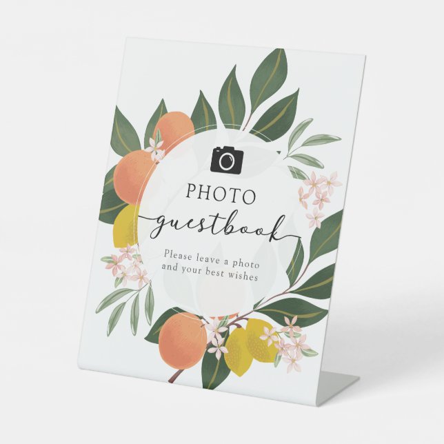 Orange Citrus Photo Guestbook sign (Front)