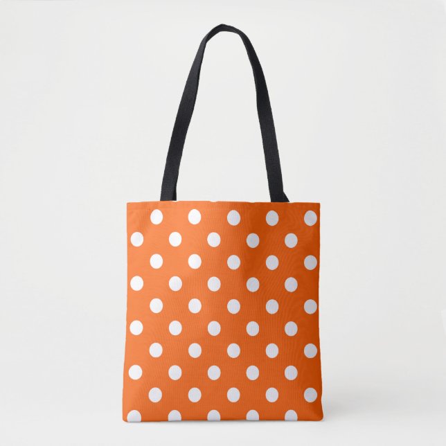 Orange Citrus Polka Dot Pattern Tote Bag (Front)
