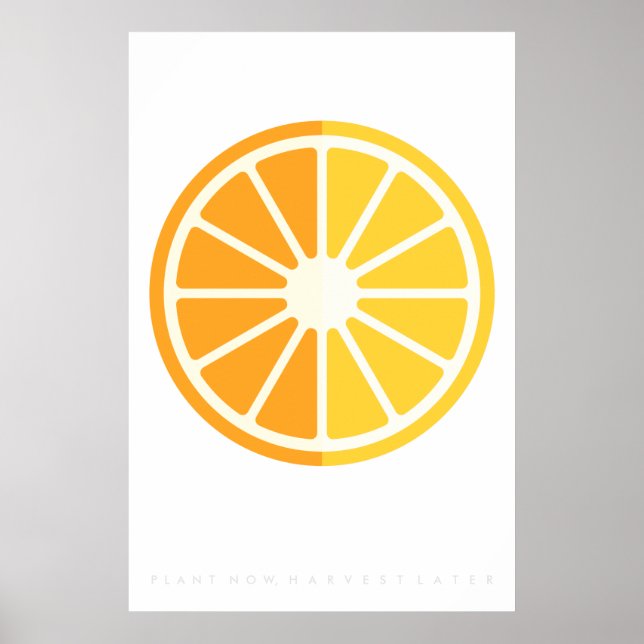Orange Citrus Retro Fruit Poster 60's 70's Quote (Front)