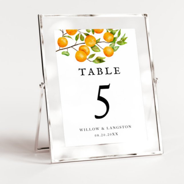 Orange Citrus Rustic Wedding Table Number (Creator Uploaded)