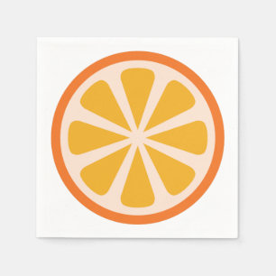 Orange Citrus Slice Cute 1st Birthday Party Napkin