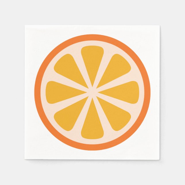 Orange Citrus Slice Cute 1st Birthday Party Napkin (Front)