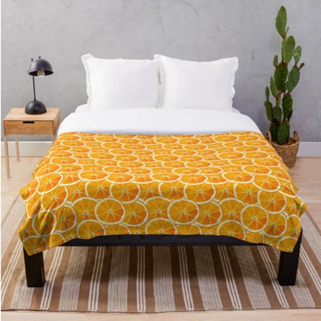 Orange Citrus Slices Throw Blanket  (Creator Uploaded)