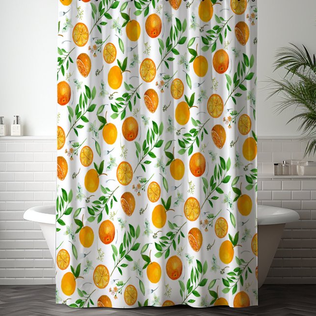 Orange Citrus Summer Floral Botanical Pattern (In situ)