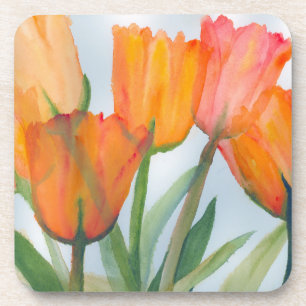Orange Citrus Tulips Coaster