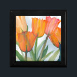 Orange Citrus Tulips Gift Box<br><div class="desc">watercolor painting of transparent citrus orange tulips</div>