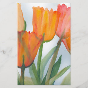 Orange Citrus Tulips Stationery
