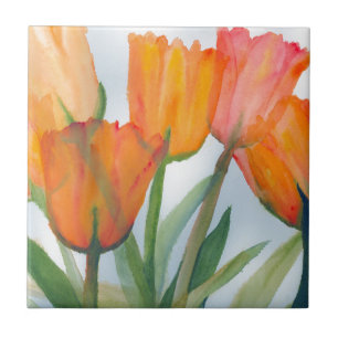 Orange Citrus Tulips Tile