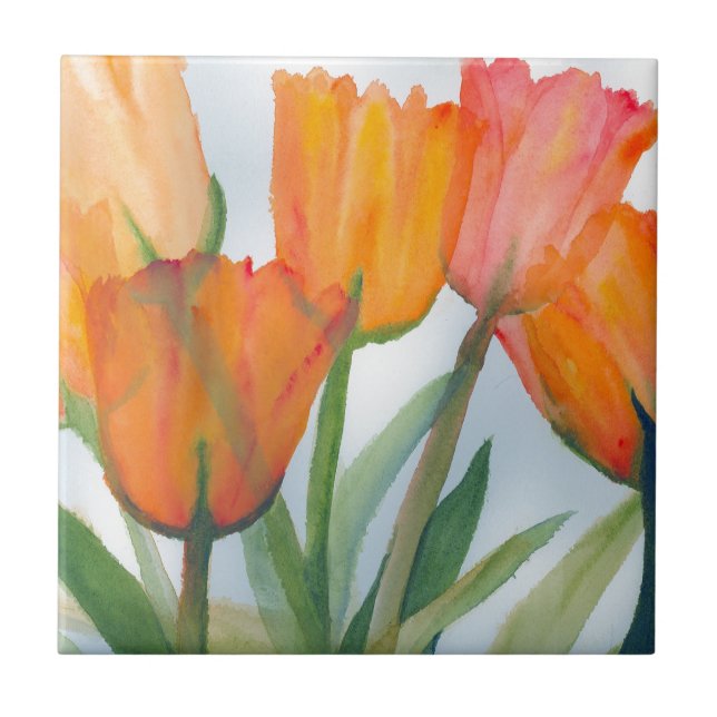Orange Citrus Tulips Tile (Front)