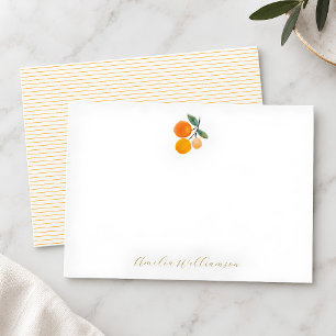 Orange Citrus Watercolor Baby Shower Custom Thank You Card