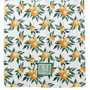 Orange Citrus Watercolor Monogram Name