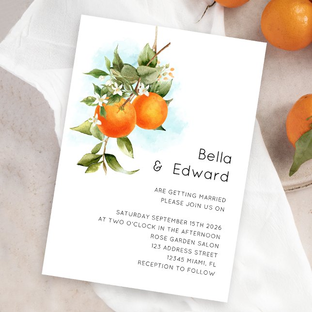 Orange Citrus Wedding  Invitation (Creator Uploaded)