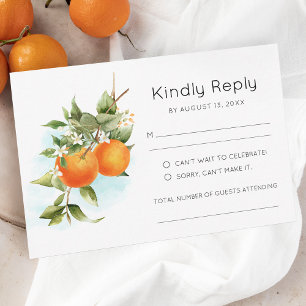 Orange Citrus Wedding RSVP Card