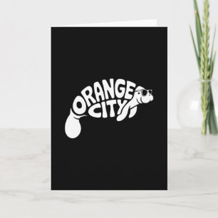 Orange City Manatee Orlando Florida Cute Vacation Card