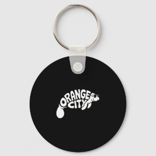 Orange City Manatee Orlando Florida Cute Vacation Keychain