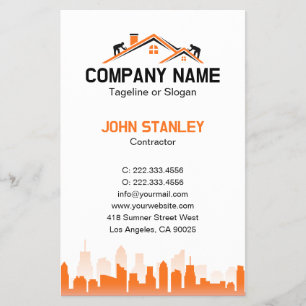 Orange Cityscape Home Builder Construction Flyer