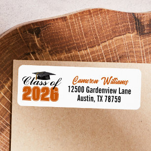 Orange Class of 2026 Graduation Return Address