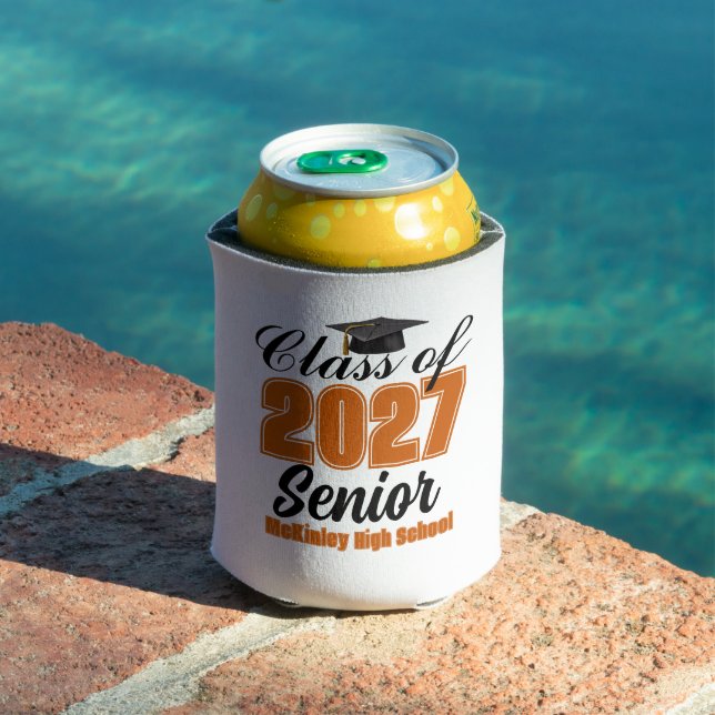 Orange Class of 2027 Senior Custom High School Can Cooler (In Situ Pool)