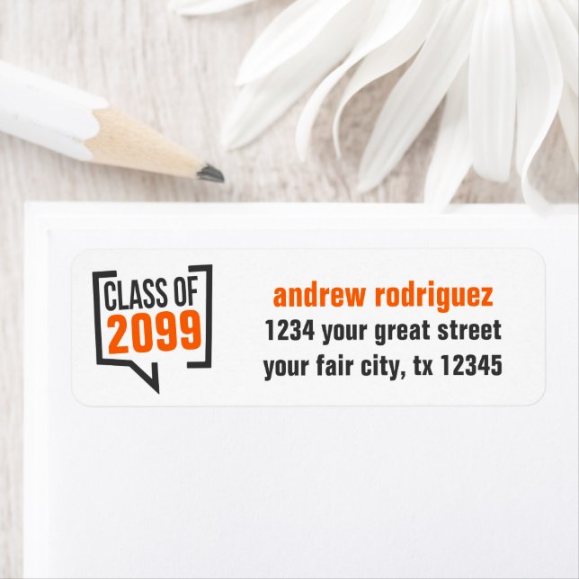 Orange Class Year Speech Bubble Label (Insitu)