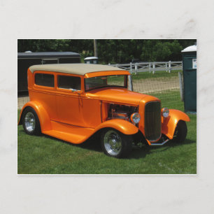 Orange Classic Car Postcard