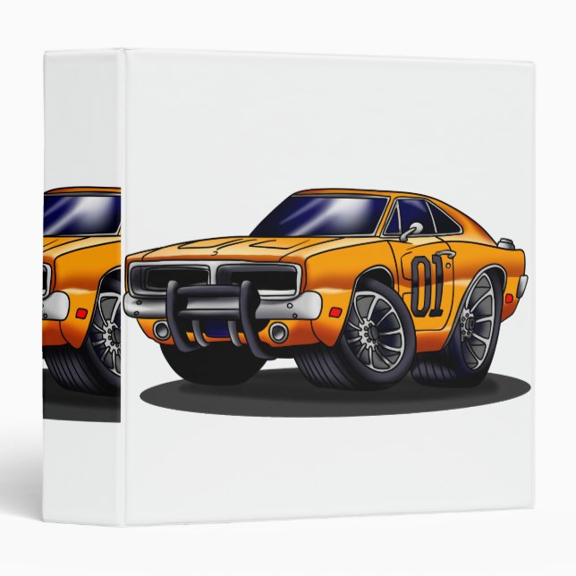 Orange Classic muscle car   - Choose back colour Binder (Front/Spine)