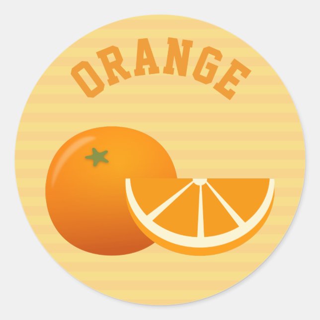 Orange Classic Round Sticker (Front)