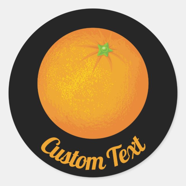 Orange Classic Round Sticker (Front)