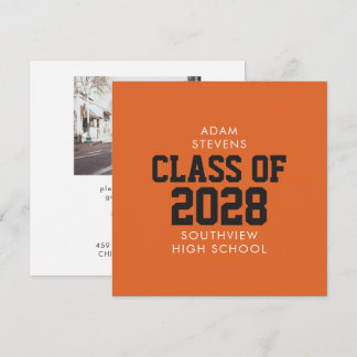 Orange Classic Varsity Graduate Party Invitation