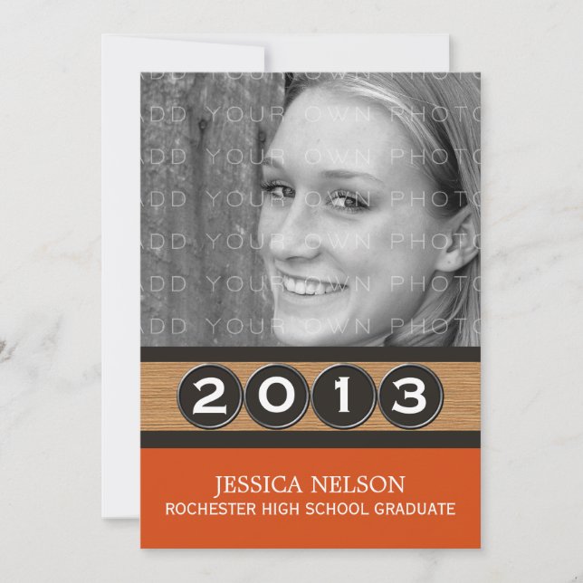 Orange Classy Keys Graduation Invitation (Front)