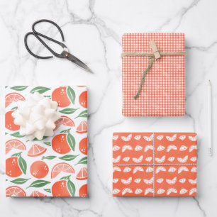 Orange Clementine Fruit Wrapping Paper Sheet
