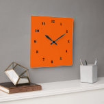 Orange Clock Black Numbers Custom Colours and Font<br><div class="desc">Custom Colours and Fonts - Design Your Own Personalized Orange Clocks - or Choose / add your favourite background and number colours / fonts / size ! Good Luck - Be Happy :) By MIGNED</div>