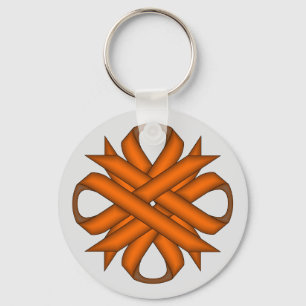 Orange Clover Ribbon by Kenneth Yoncich Keychain