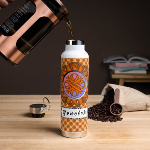 Orange Clover Ribbon by Kenneth Yoncich Water Bottle