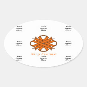 Orange Clover Ribbon Template by Kenneth Yoncich Oval Sticker