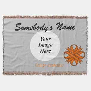 Orange Clover Ribbon Template by Kenneth Yoncich Throw Blanket