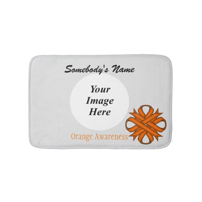 Orange Clover Ribbon Tmpl by Kenneth Yoncich Bath Mat (Front)