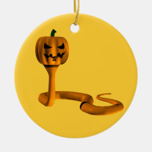 Orange Cobra Ceramic Ornament