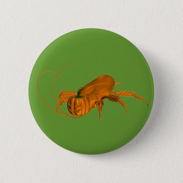 Orange Cockroach 2 Inch Round Button (Front)