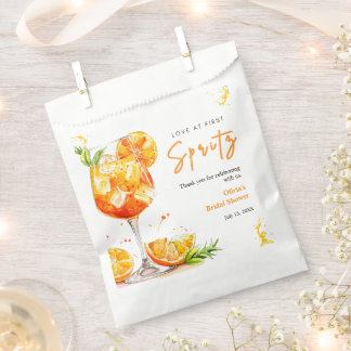 Orange Cocktail Love at First Spritz Bridal Shower Favour Bag