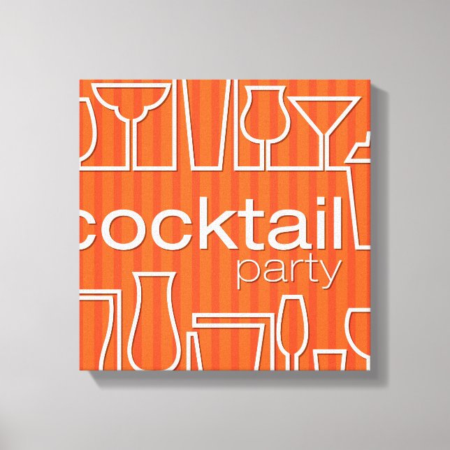 Orange cocktail party canvas print (Front)