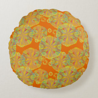 Orange Cocktail Round Throw Pillow